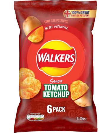 Walkers Tomato Ketchup Multipack Crisps 6x25 g (Pack of 5) 150 g (Pack of 5) - Buy Online on GoSupps.com