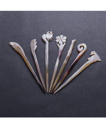 Minkissy Vintage Hair Sticks Handmade Cow Horn Chinese Japanese Chopsticks Hair Sticks - Buy Online on GoSupps.com