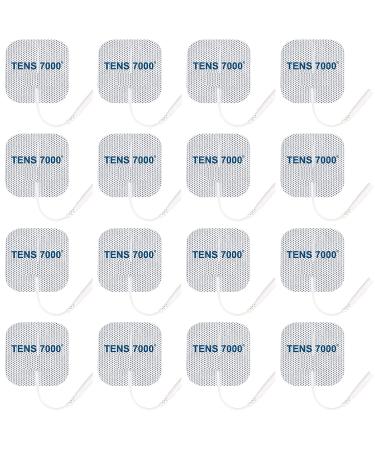 TENS 7000 Official TENS Unit Replacement Pads, 16 Count - Premium Quality OTC TENS Unit Pads, 2" X 2" - Compatible with Most TENS Machines, Replacement Electrodes Value Pack