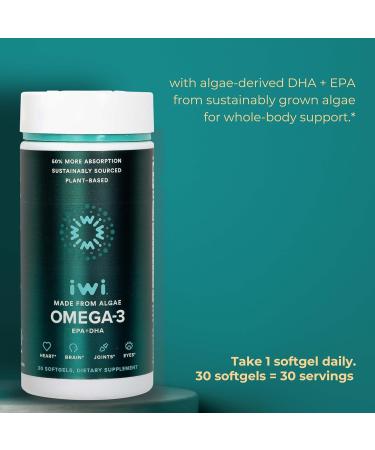 Iwi Omega-3 & Heart Omega-3 Bundle 30 Servings Vegan Plant-Based Algae Omega 3 Krill & Fish Oil Alternative No Fishy Aftertaste - Buy Online on GoSupps.com