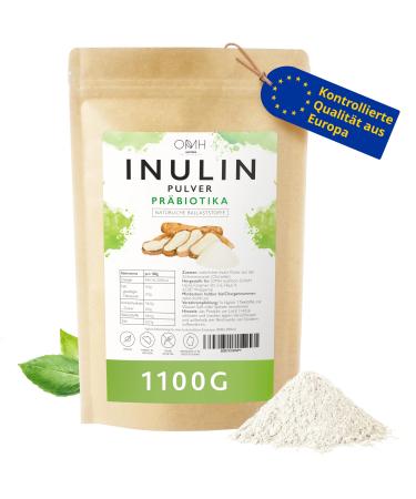Inulin powder prebiotics fiber 1100g (1.1kg) grown in Europe chicory root vegan