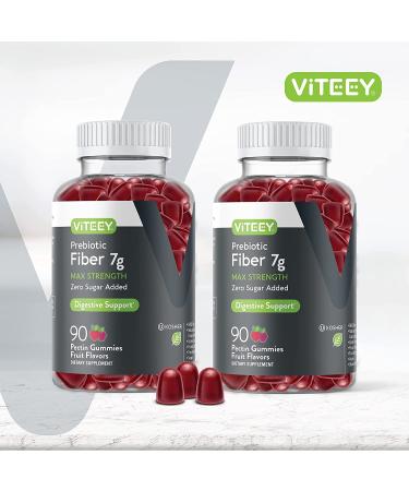 Prebiotic Fiber Gummies Extra Strength 7G - Vegan Digestive Health & Weight Support - 180 Count (2 Pack) Chewable Fruit Chews - Buy Online on GoSupps.com
