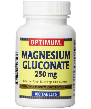 Optimum Magnesium Gluconate Tablets 250 Mg 100 Count