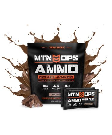 MTN OPS Ammo Trail Packs Protein Meal Replacement Powder - 20 Servings, Chocolate Chocolate 20 Servings (Pack of 1)