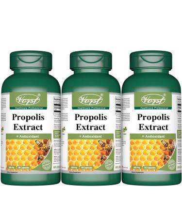 VORST Bee Propolis Extract 500mg 3 x 90 Capsules | Antioxidant Supplement for Common Colds & Flu and Boosting Immune System | Alternative to Liquide Tincture & Throat Spay | 3 Bottles 90 count (Pack of 3)