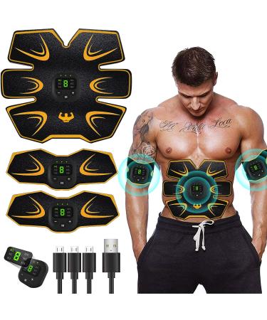 Lemeng EMS training device abdominal muscle trainer EMS abdominal muscle trainer abdominal muscle trainer USB rechargeable abdominal muscles Stimulation device LCD screen screen