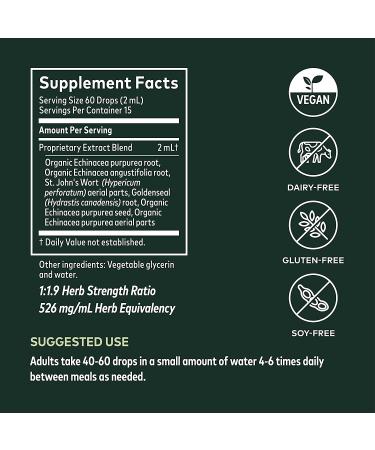 Gaia Herbs Echinacea Goldenseal Supreme 1 fl oz - Immune Support Supplement - Buy Online on GoSupps.com