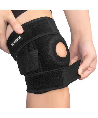 YONGCA Adjustable Knee Braces for Knee Pain Women and Men Knee Brace with Side Stabilizers and Patella Gel Pads Knee Sleeve Support for Workout and Injury Recovery
