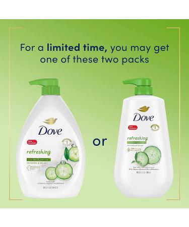 Dove Refreshing Cucumber & Green Tea Body Wash Pump, 30.6 oz - Antibacterial Skin Cleanser for Hydration and Rejuvenation - Buy Online on GoSupps.com