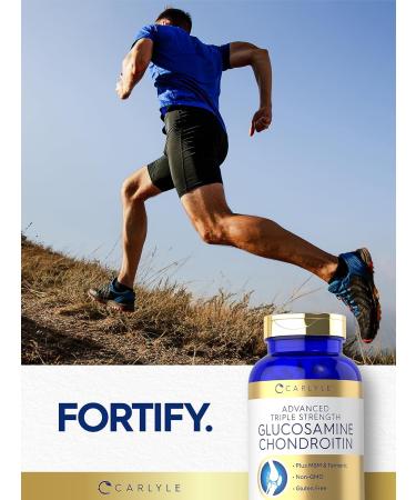 Carlyle Glucosamine Chondroitin MSM Turmeric | 200 Count | Advanced Triple Strength Supplement | Non-GMO & Gluten Free - Buy Online on GoSupps.com