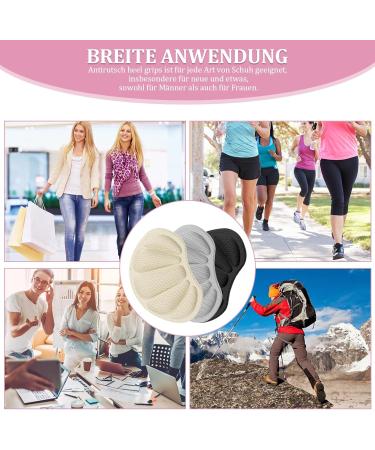 Hedge Cushion for Large Shoes & Boots - 8 Pack Heel Holders | Anti-Slip Heel Grips & Blister Protection Inserts - Comfortable Self-Adhesive Insole (2 Black 2 Gray) - Buy Online on GoSupps.com