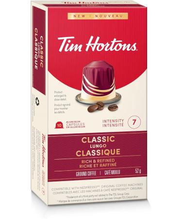 Tim Hortons Classic Lungo Capsules Nespresso Original Line Compatible Capsules 10 Count Classic Lungo 1 count (Pack of 10) - Buy Online on GoSupps.com