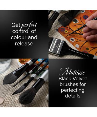 Silver Black Velvet Watercolor Paint Brush - 3/8 Inch Short Handle - Buy Online on GoSupps.com