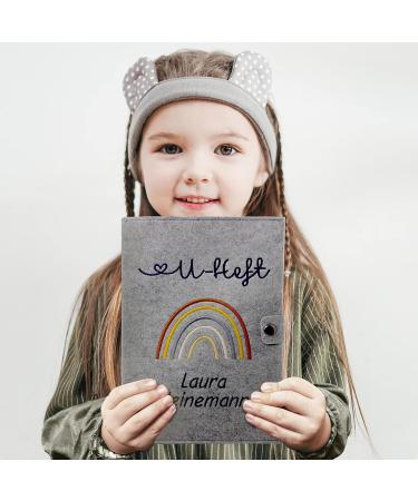 Cozy Racoon U-Magic Personalized Vaccination Passport Cover Set | High-Quality Felt Case for Child s Examination Book Vaccination Pass & Insurance Card | Rainbow Design - Buy Online on GoSupps.com