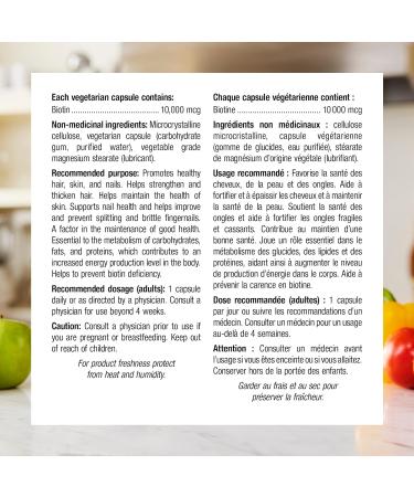 Webber Naturals Biotin Extra Strength 10 000 mcg 120 Capsules - Buy Online on GoSupps.com