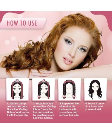 SHOPTOP Heatless Curlers Headband - Set of Heatless Hair Curlers for Natural Waves - Pink Hair Accessories for Women and Girls - Buy Online on GoSupps.com