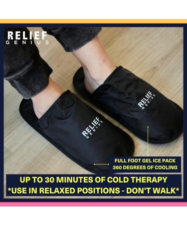 Relief Genius Foot Ice Pack Slippers - Hot & Cold Therapy for Pain Relief - Plantar Fasciitis Relief - 2 Pack - Buy Online on GoSupps.com