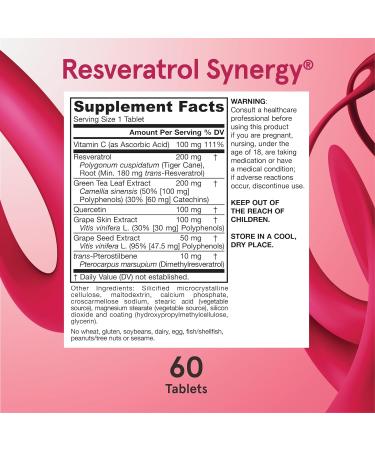 Jarrow Formulas Resveratrol Synergy - 60 Natural Tablets for Antioxidant Support - Buy Online on GoSupps.com