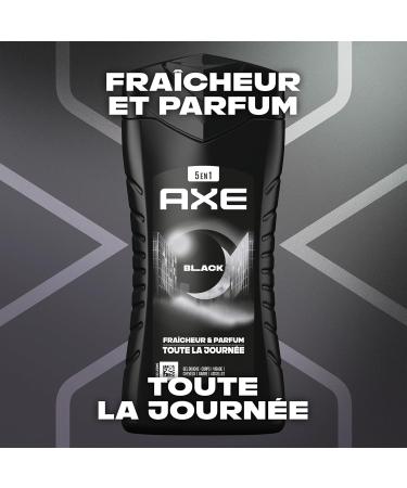  AXE Men's 5-in-1 Black Shower Gel - 24h Moisturising - 87% Natural Ingredients - Black Berries & Cedarwood Fragrance - Pack of 12 x 250 ml - Buy Online on GoSupps.com