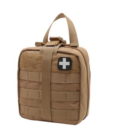 Rip-Away EMT Pouch Molle Pouch Ifak Pouch Medical First Aid Kit Utility Pouch 1000D Nylon Carlebben (with Medical Supplies Tan)
