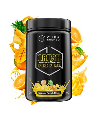 Cube Energy Pre Workout Pump Booster without caffeine in taste tropical punch with L-Citrullin + L-arginine + amaranth extract + glycopump and glycerin powder 20 portions 560g