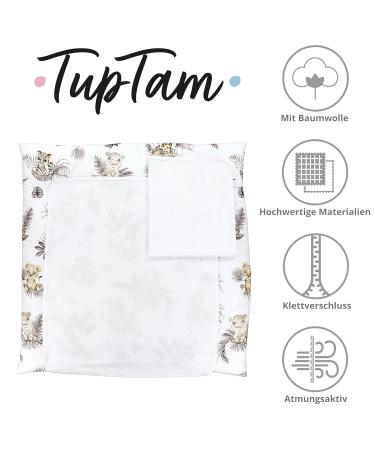 TupTam Baby Changing Mat with 2 Terry Cloth Covers - Lion/Leaves/Beige | 70 x 50 cm - International Shipping Available - Buy Online on GoSupps.com
