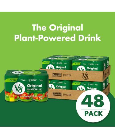 V8 Original 100% Vegetable Juice 5.5 FL OZ Can (8 Packs of 6 Cans) - Tomato-based Vegetable Blend - Buy Online on GoSupps.com