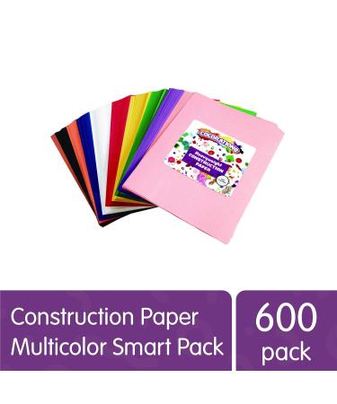 Colorations Color Construction Paper Smart Pack - 600 Sheets Assorted Colors for Drawing, Crafting, and Classroom Supplies - Buy Online on GoSupps.com