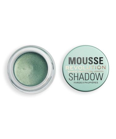 Revolution Beauty London Mousse Shadow Creamy Colour for Cheeks and Eyes Whipped Lightweight Formula Cream-to-Powder Emerald Green 4g Emerlad Green