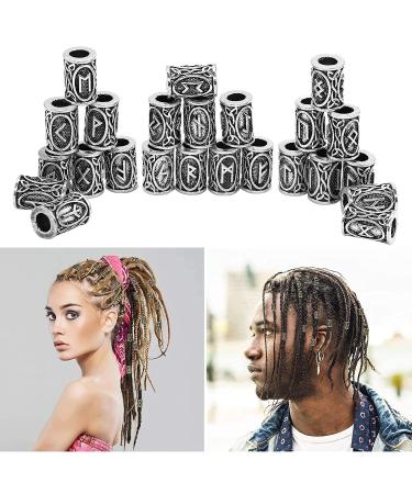 100 PCS Viking Hair Beads - Antique Norse Tube Beads for Men and Women | Silver Dreadlocks Jewelry Charms | Braiding Accessories and DIY Hair Decoration - Buy Online on GoSupps.com