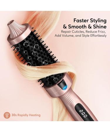 Buy Terviiiix Hot Brush 38mm - Ceramic-Turmalin-Ion Curling Brush for Volume & Loose Curls | Digital Display 5 Temperatures Dual Voltage - Pink - International Shipping Available - Buy Online on GoSupps.com