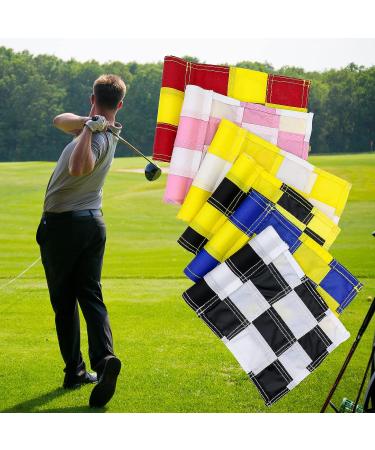 Checkered Golf Flag with Tube Insert - 420D Nylon Mini Pin Flags for Home Yard, Blue+Yellow - Buy Online on GoSupps.com