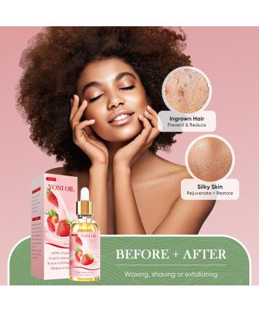 BASSI 2PCS Organic Yoni Oil - Feminine Moisturizer & Deodorant - pH Balance & Odor Elimination with Strawberry Oil - All Natural - Buy Online on GoSupps.com