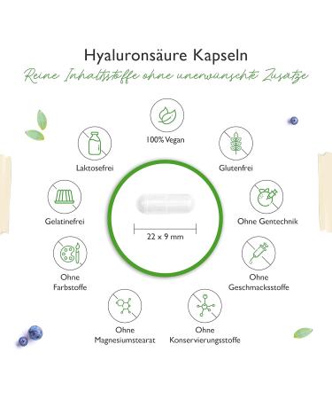 Hyaluronic Acid 120 Capsules - High Dose 500mg - Vegan & Plant-Based - Laboratory Tested - International Shipping Available - Buy Online on GoSupps.com