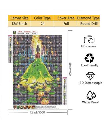 Sonsage Princess and Frog Diamond Painting Kit - Full Round Drills Cross Stitch Crystal Rhinestone Embroidery - 5D Home Wall Decor Gift - 12x16 Inch - Buy Online on GoSupps.com