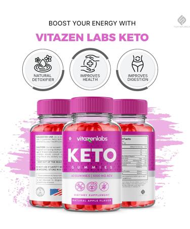 VitazenLabs Keto Gummies (2 Pack) - ACV 1000mg Apple Cider Vinegar Supplement for Men & Women | Vegan Formula 120 Gummies - Buy Online on GoSupps.com