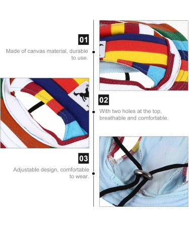 WINOMO Small Dog Mesh Sun Cap with Ear Holes, Medium Size, Stripe Design - 13.4 inch Head Circumference - Pack of 1 - Buy Online on GoSupps.com