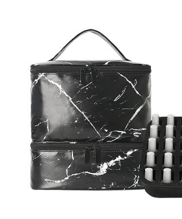 Sac de vernis ongles - Organisateur de sac de vernis ongles en gel | Organisateur de fournitures de lampes flexibles poche de voyage portable l g re pour les familles pochette de soins des ongle Noir