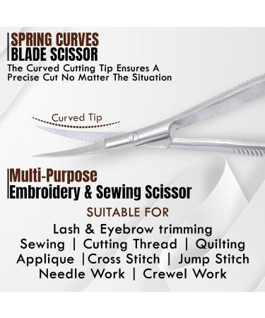 HARAMS Cuticle Spring Scissors Extra Fine Professional Precision Stainless Steel Nose Ear Facial Hair Thread Embroidery Trimming Scissors Stratum Corneum Scissors for Eyebrows Eyelashes Dry Skin - Buy Online on GoSupps.com