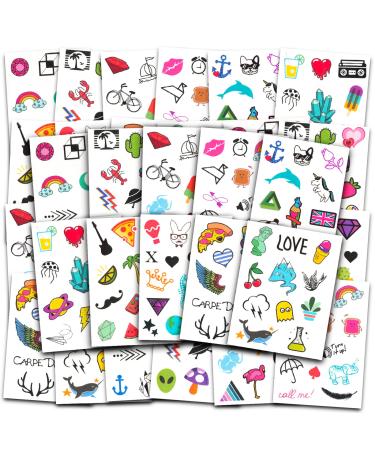 Mini Tattoos Temporary for Women Girls Kids Adults   Over 1000 Pcs Tiny Temporary Tattoos Realistic Finger Tattoos Small Design Stars Hearts Symbols Icons Butterflies Flowers