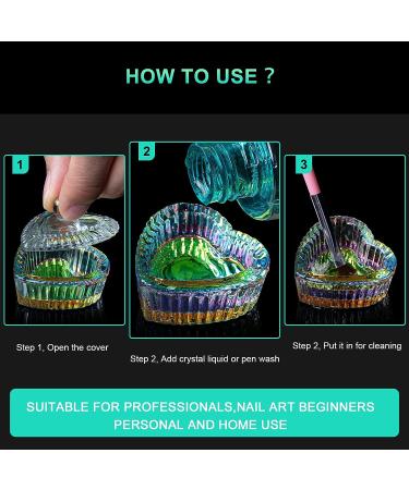 AORAEM 2PCS Nail Tips Art Dappen Dish with Lid - Glass Crystal Cup for Acrylic Liquid Powder - Professional and Home Use - Heart Shape - Buy Online on GoSupps.com