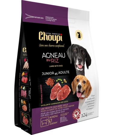 CHOUPI Extra Premium Dog Food for Small and Medium Breeds Lamb with Rice 3.2 kg - Dry Food