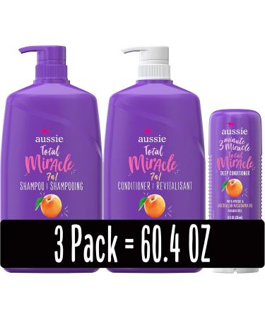 Aussie Total Miracle Shampoo Conditioner & 3 Minute Miracle Treatment + Aussie Kids Moist Detangler Bundle - Buy Online on GoSupps.com
