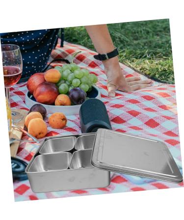 GRIRIW Food Tray Box Lid Holder Kitchen Bar Compartment Prep Compartments Organizer with Garnish Serving Meal Metal Trays - Buy Online on GoSupps.com