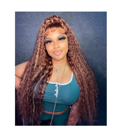Giannay Highlight Lace Front Wig 24 - Deep Curly Wave Synthetic Wig for Black Women with Natural Hairline - Buy Online on GoSupps.com