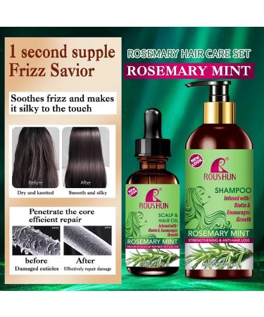 Rosemary Mint Hair Shampoo & Serum Set | All Hair Types | Nourishing Rosemary Oil for Men & Women - Buy Online on GoSupps.com