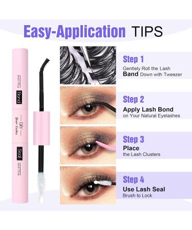 280pcs 40D Curl Individual Eyelash Extension Kit with Lash Bond and Tweezers - 9-16mm Length Cluster Lashes for Self Use | 40D-0.07D-9-16MIX KIT - Buy Online on GoSupps.com