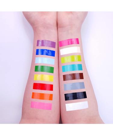 Moon Creations Face & Body Paint Tubes - Set of 16 | 12ml | No Flake, Cruelty Free | UK Made | For Kids, Adults, Fancy Dress, Festivals - Halloween & More - Buy Online on GoSupps.com