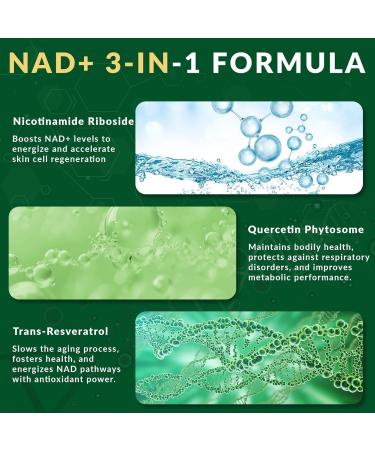 NUTRAONDA Liposomal Nicotinamide Riboside 900mg Resveratrol & Quercetin NAD Supplement Plus for Anti Aging, Cellular Energy & Improve Health- 80 Capsules - Buy Online on GoSupps.com