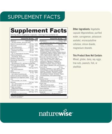 NatureWise 1 Multivitamin for Men + Stress Support - 60 Capsules 30-Day Supply + 1 Vitamin D3 5000iu + Organic Olive Oil - 30 Mini Softgels 30-Day Supply  - Buy Online on GoSupps.com